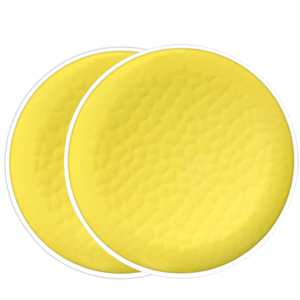 2 Platos Pequeños 23 cm casi irrompibles de melamina pura – Amarillo. 2 unidades