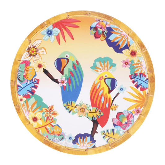 Plato de postre de melamina con loros - Ø 23 cm