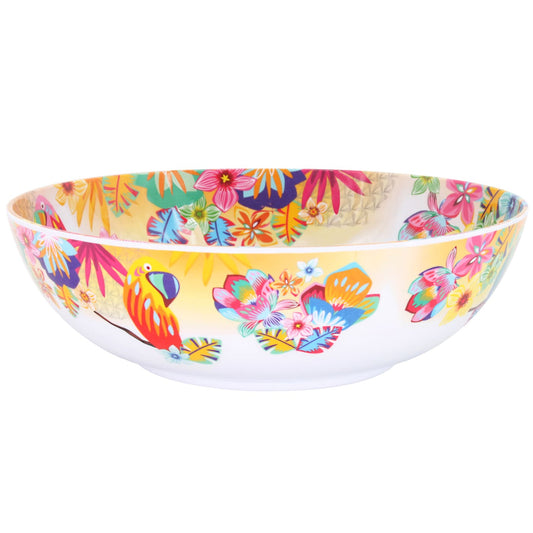 Ensaladera grande de melamina con loros - Ø 31 cm