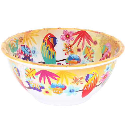 Ensaladera profunda de melamina con loros - Ø 25 cm