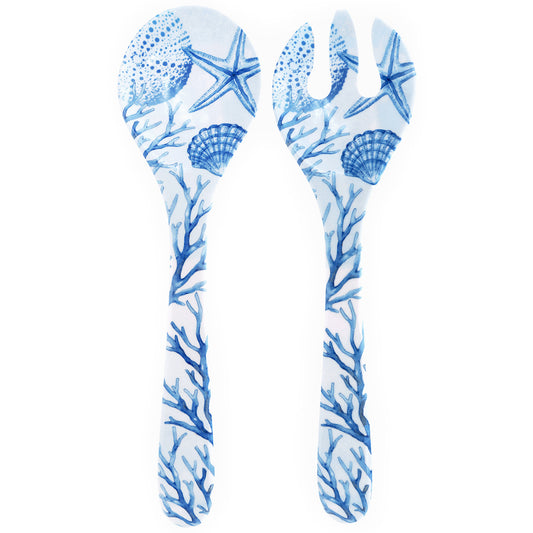Juego de cubiertos de melamina coral - 33 cm