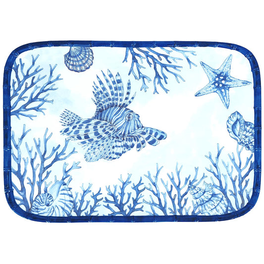 Bandeja rectangular grande de melamina coral - 45 x 32 cm