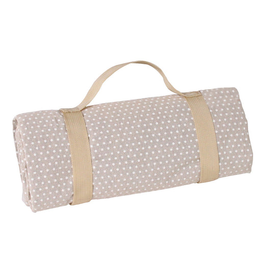 Manta picnic impermeable beige con puntos blancos impermeable