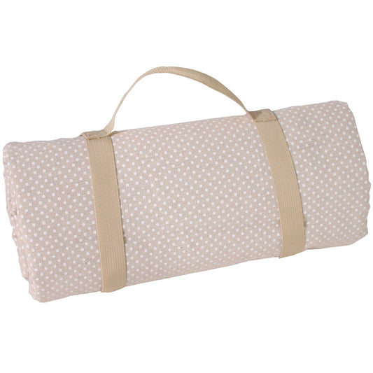 Manta picnic impermeable XL beige con puntos blancos