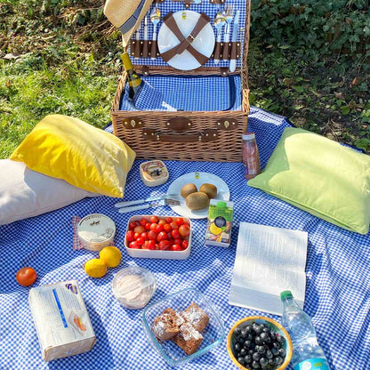 Manta picnic impermeable XL vichy azul