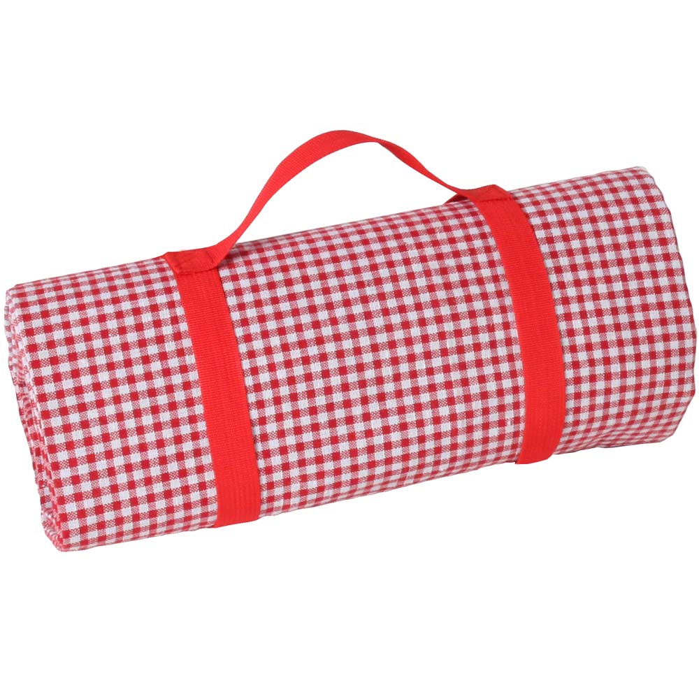 Manta picnic impermeable XL vichy rojo y blanco
