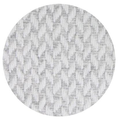 Manta de cachemir y lana con diseño de espiguilla: gris / marfil - 130 x 230 cm