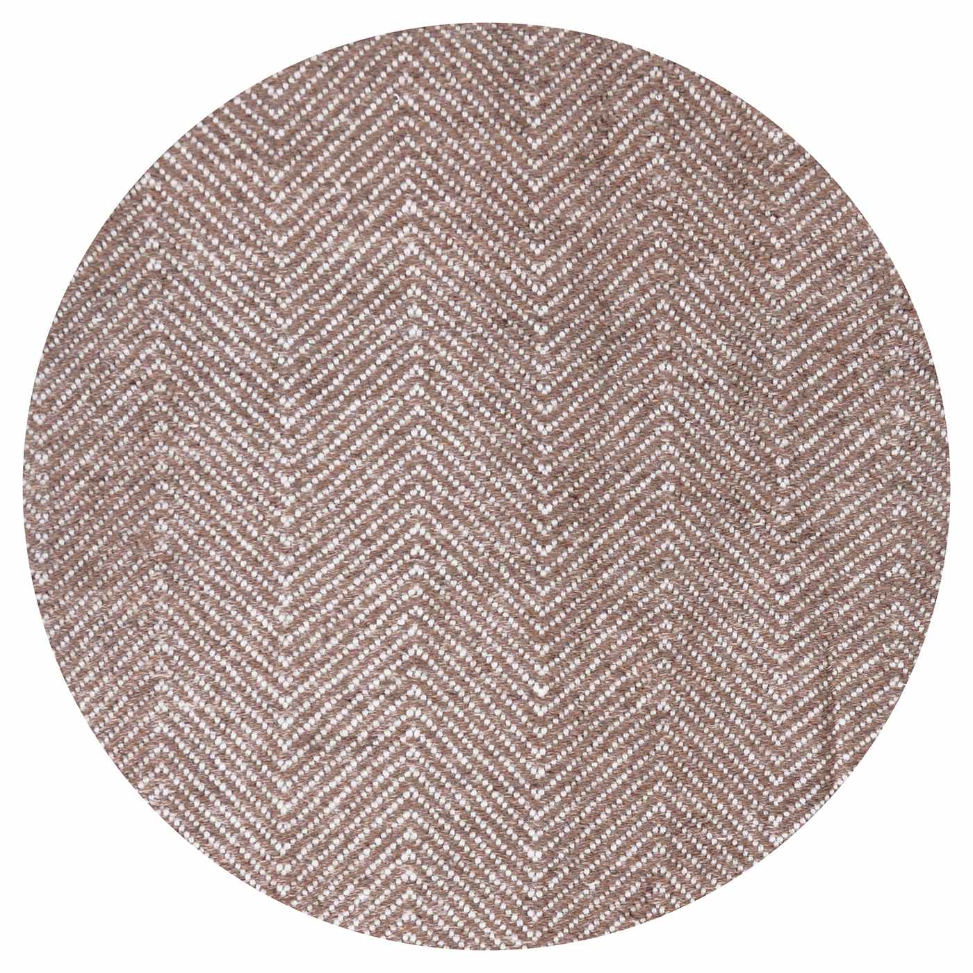 Manta de lana esmaltada marrón y marfil - grande diseño de espiguilla - 130 x 200 cm