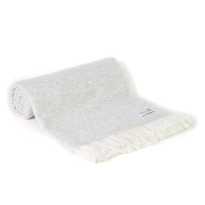 Manta ligera de cachemir y lana con estampado Diamante : Gris Plateado - 130 x 230 cm