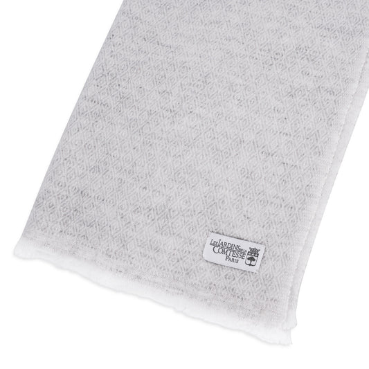 Estola / pashmina de mujer de cachemira y lana Gris Plateado estampado diamante