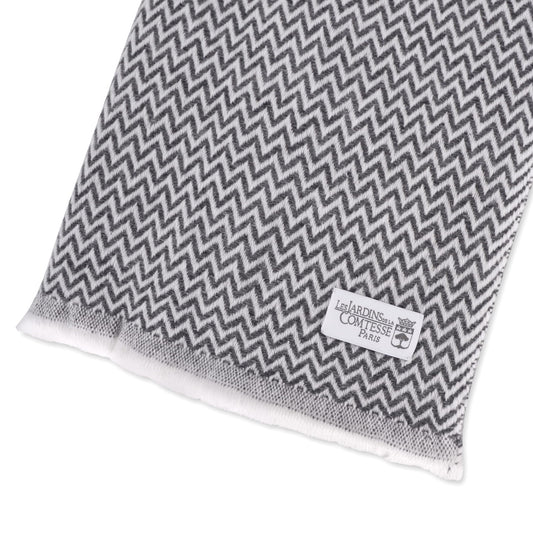 Estola / pashmina de Mujer de cachemira y lana Gris Antracita de espiguilla