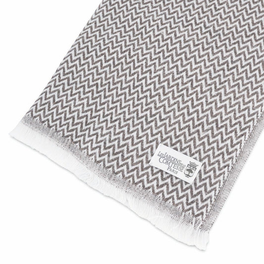 Estola / pashmina de Mujer de cachemira y lana Marrón Glacé de espiguilla