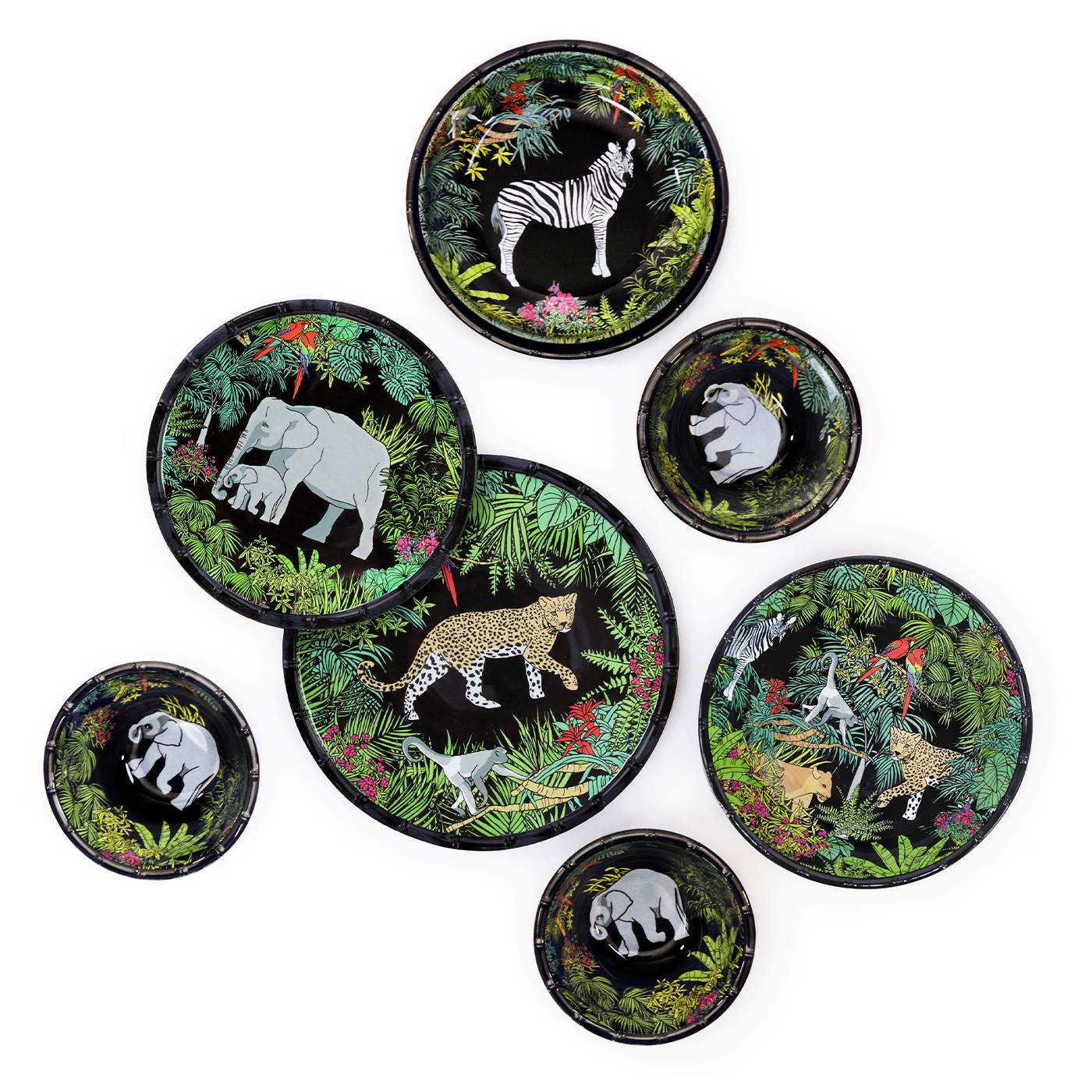 Plato llano de melamina negro - Ø 28 cm