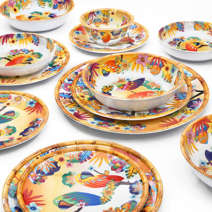 Plato hondo de melamina con loros - Ø 20 cm