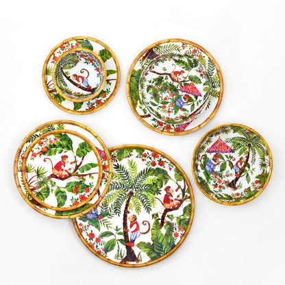 Plato de postre de melamina con monos - Ø 23 cm