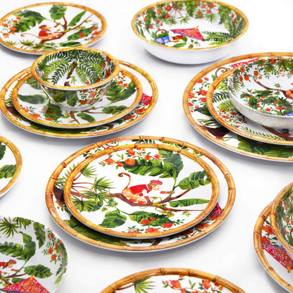 Plato hondo grande de melamina para pasta con monos - Ø 23 cm