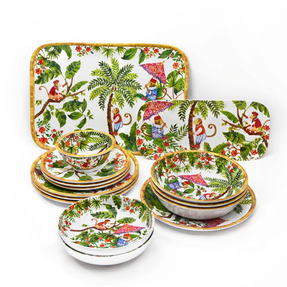 Plato hondo de melamina con monos - Ø 20 cm