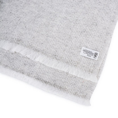 Bufanda de cachemira y lana para hombre y mujer 40 x 190 cm - Gris plata / Blanco